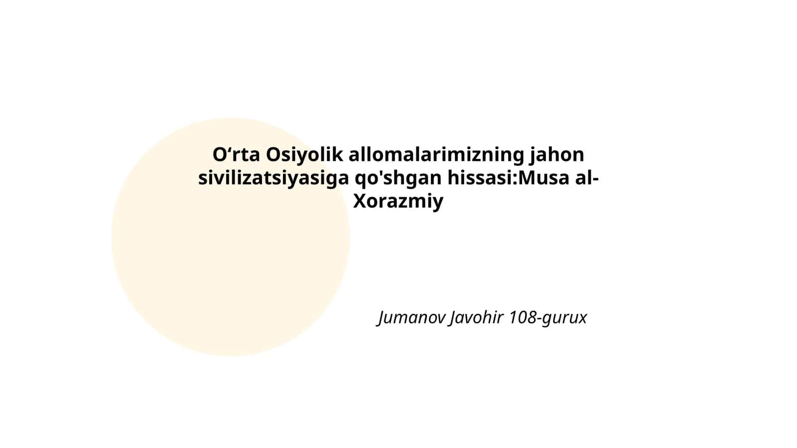 Musa al-Xorazmiy 1