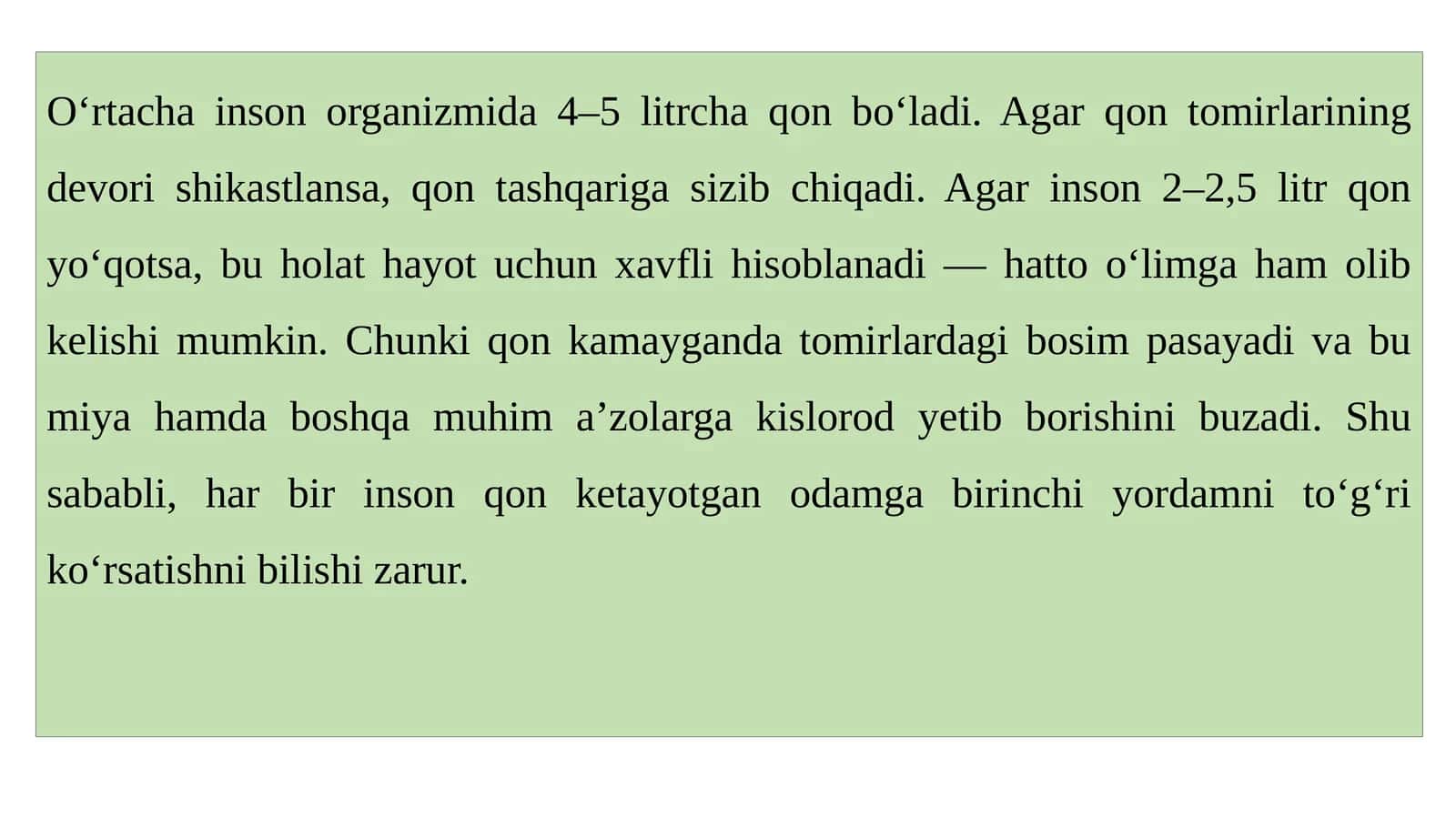 Qon ketishturlari 1