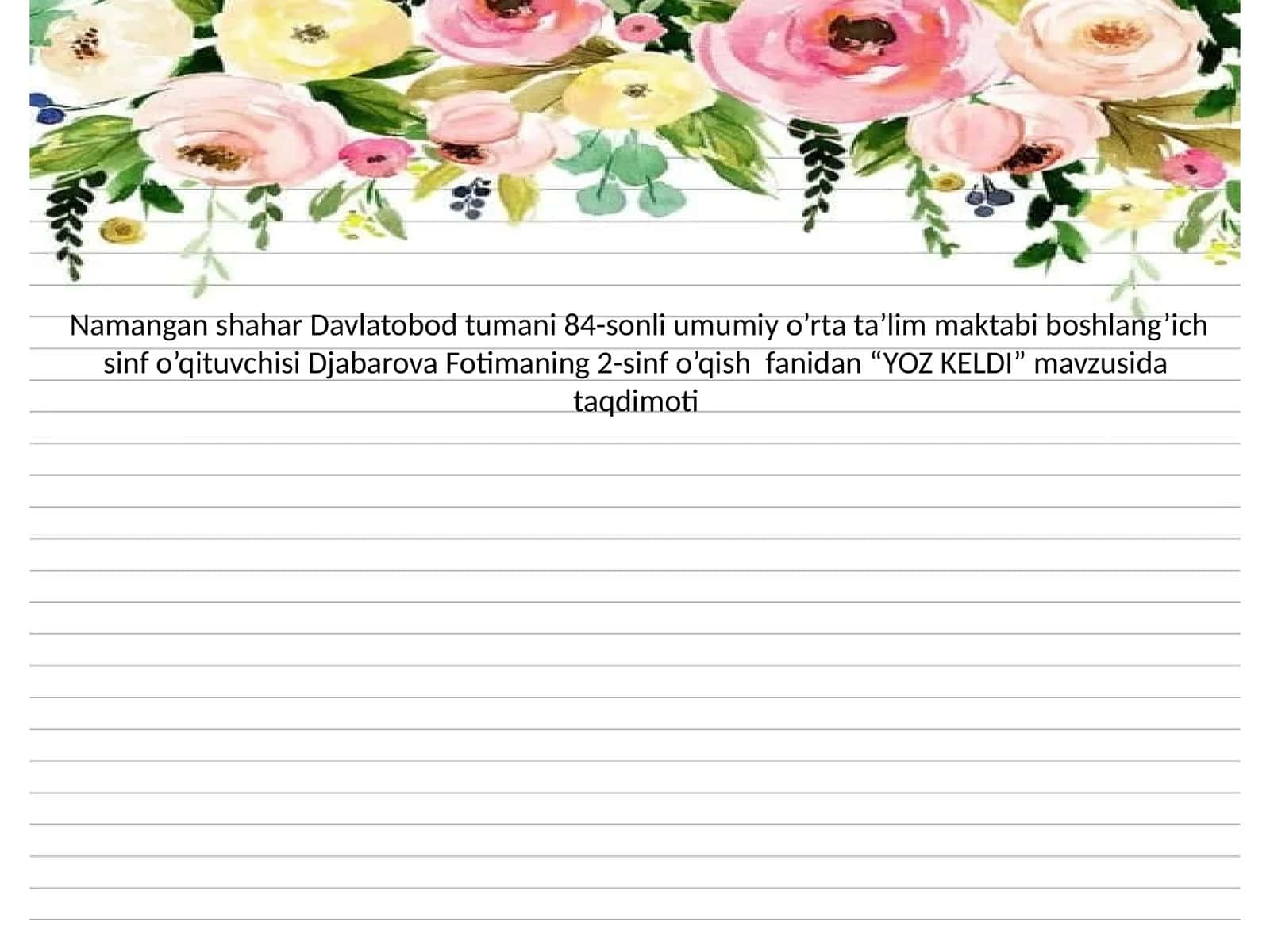 YOZ KELDI 1