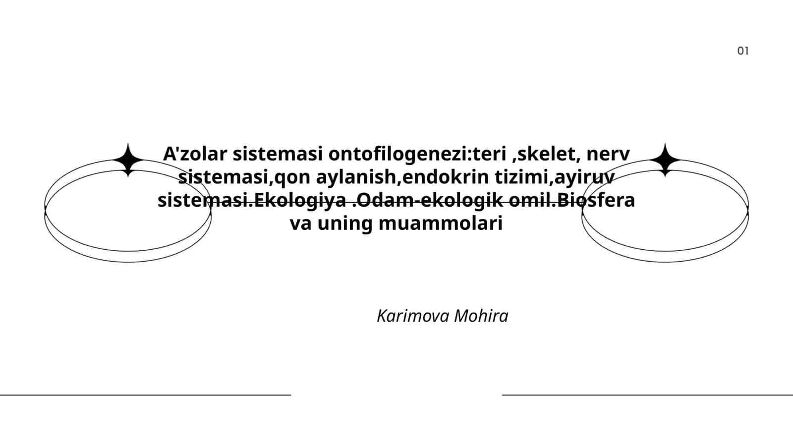 A'zolar sistemasi ontofilogenezi 1