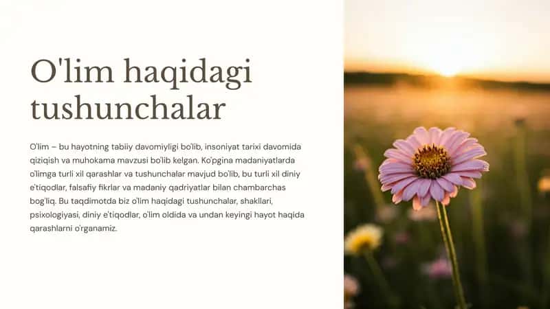 O'lim haqidagi tushunchalar 1