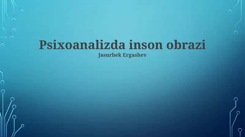 Psixoanalizda inson obrazi 1