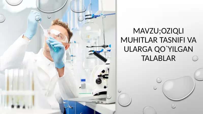 Ozuqa muhitlar ,tasnifi va unga qoʻyilgan talablar 1