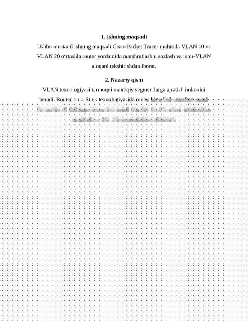 Cisco Packet Tracer VLAN Configuration 1