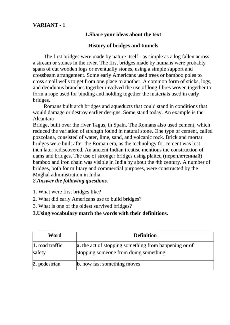 History of bridges and tunnels 1