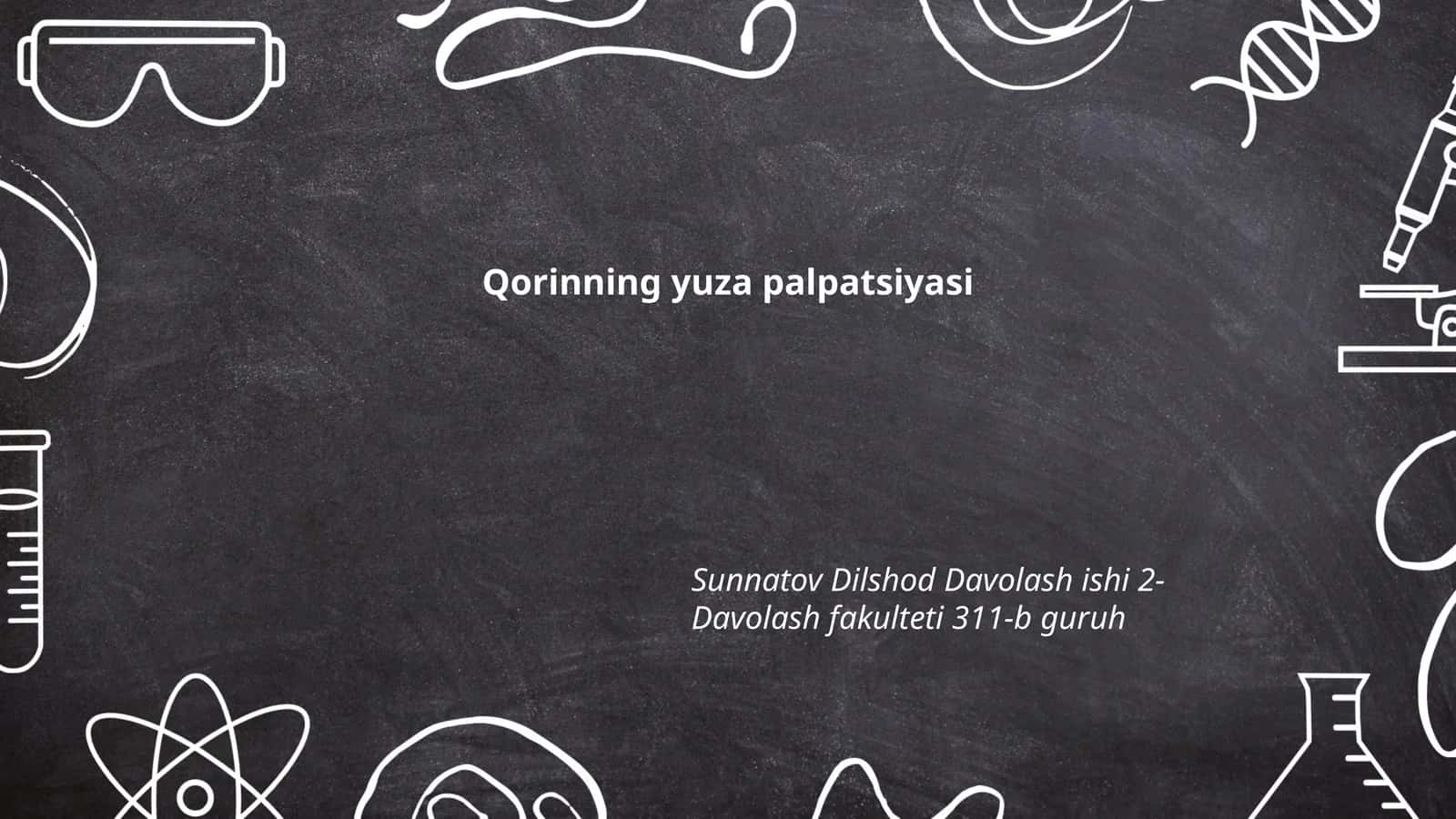 Qorinning yuza palpatsiyasi 1
