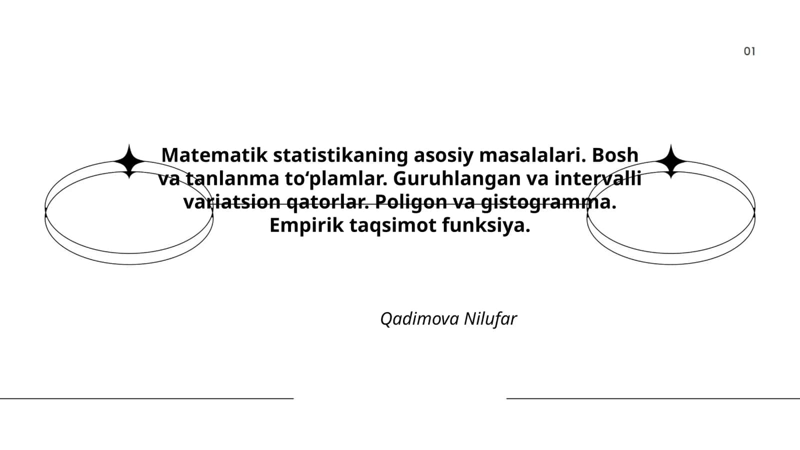 Matematik statistikaning asosiy masalalari 1
