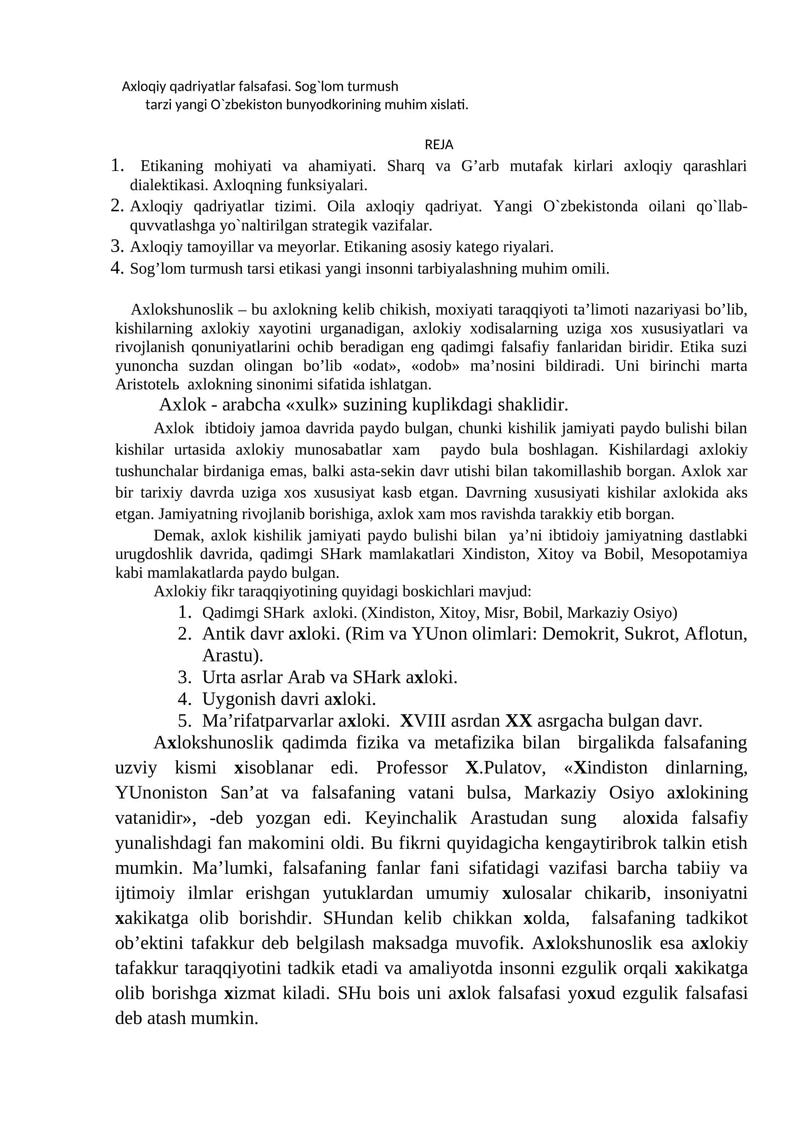 Axloqiy qadriyatlar falsafasi. Sog`lom turmush 1