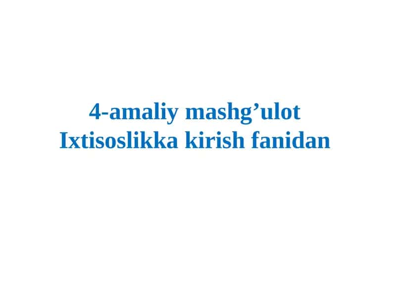 Fermentatsiya jarayoni va uning xossalari 1
