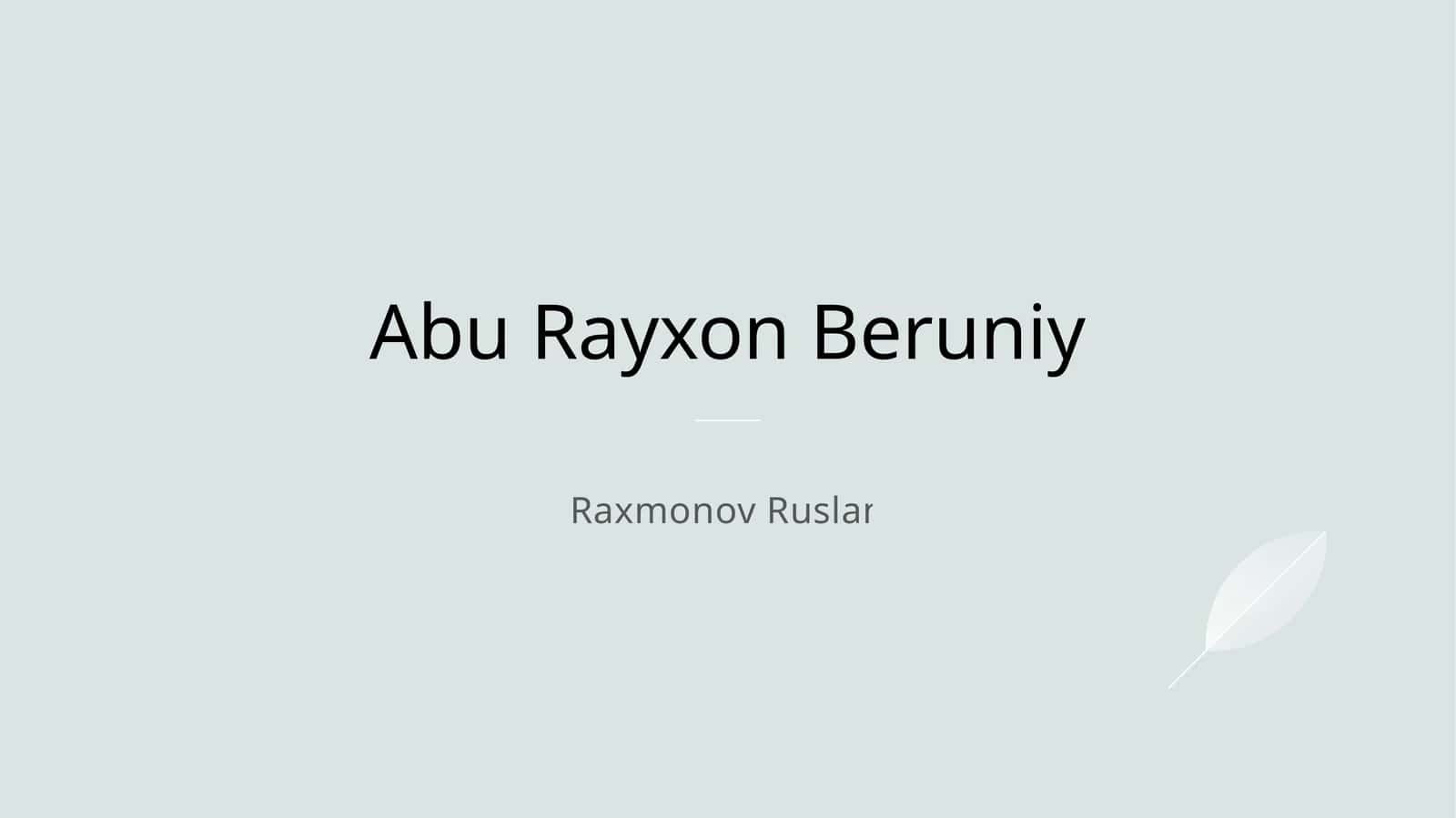 Abu Rayxon Beruniy 1