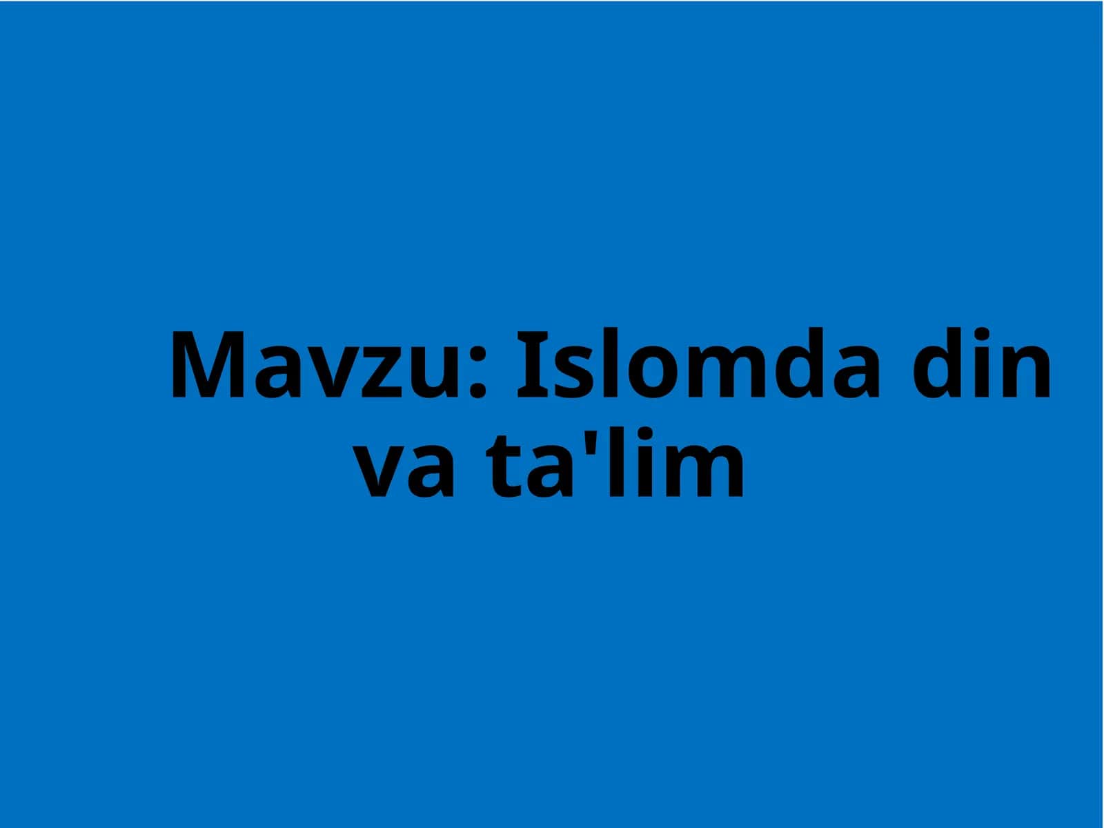 Islomda din va ta'lim 1