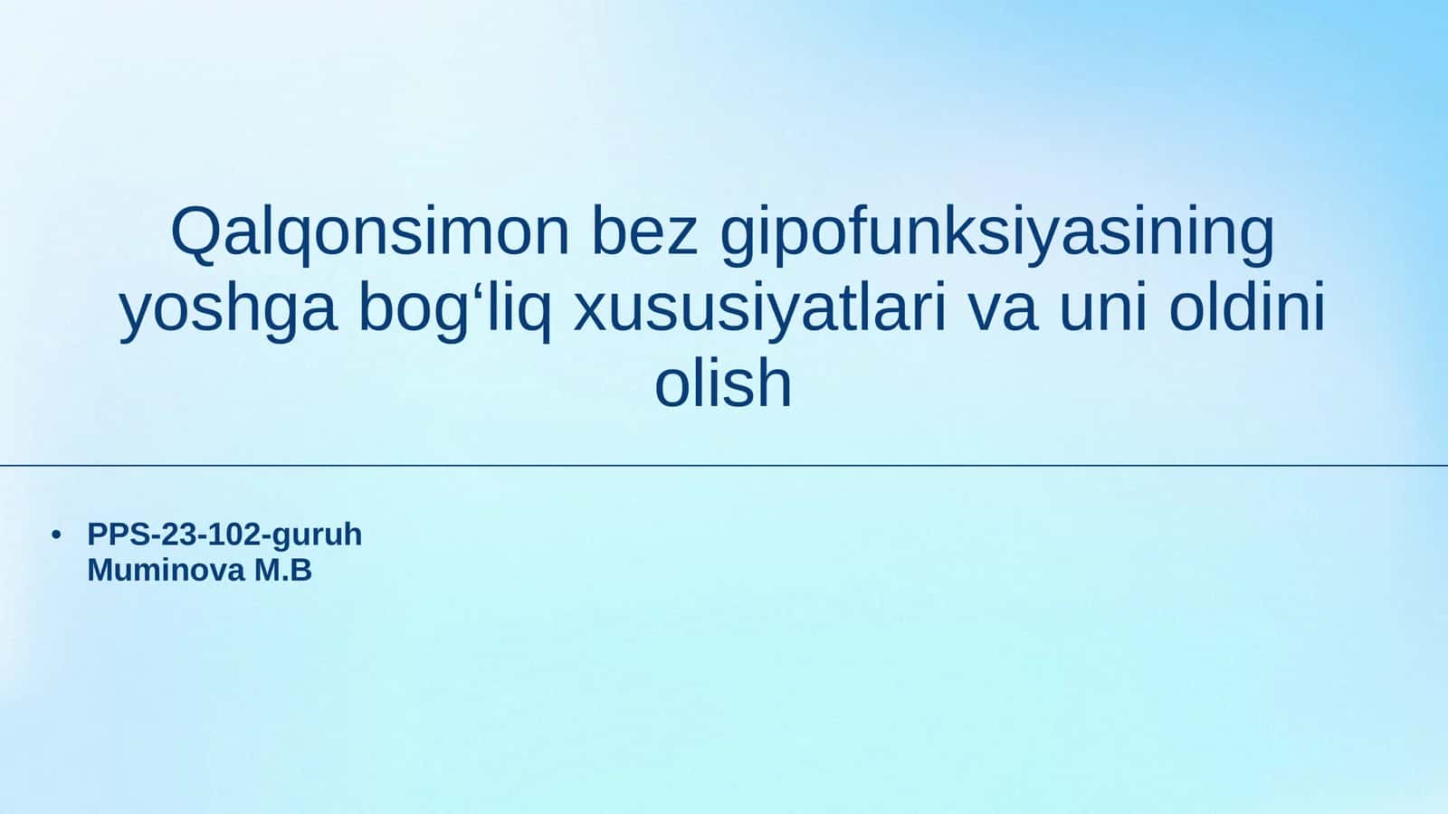 Qalqonsimon bez gipofunksiyasining yoshga bog‘liq xususiyatlari va uni oldini olish 1