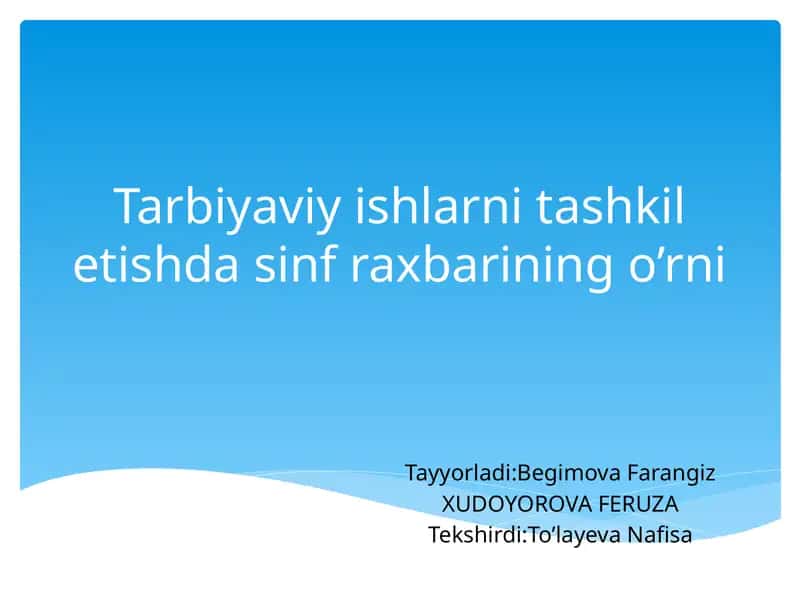 Tarbiyaviy ishlar 1