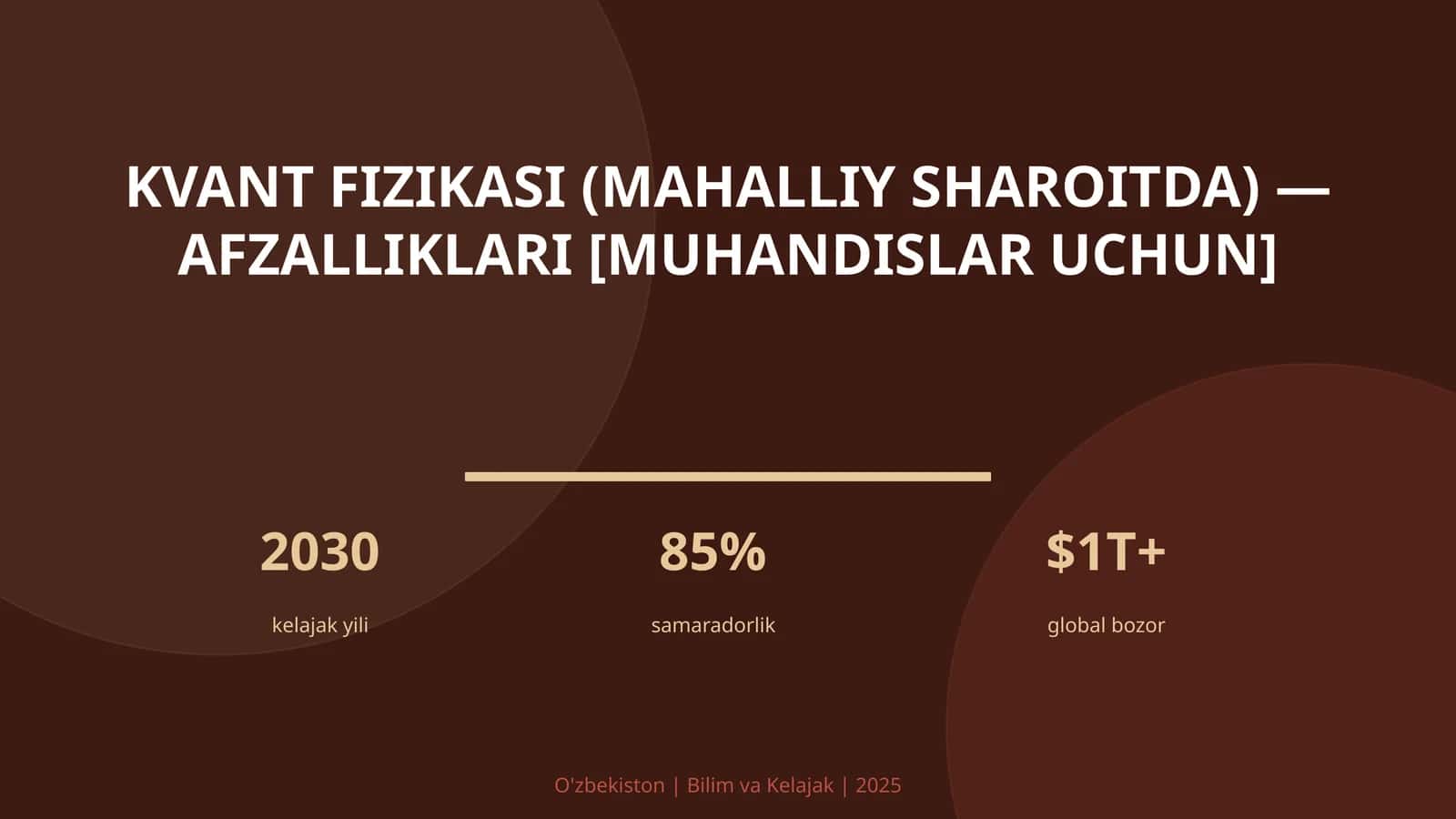 Kvant fizikasi (mahalliy sharoitda) — afzalliklari [muhandislar uchun] 1