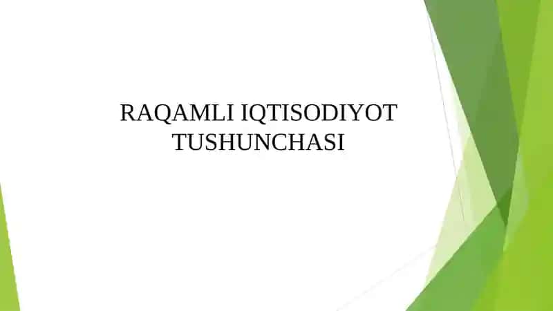 RAQAMLI IQTISODIYOT TUSHUNCHASI