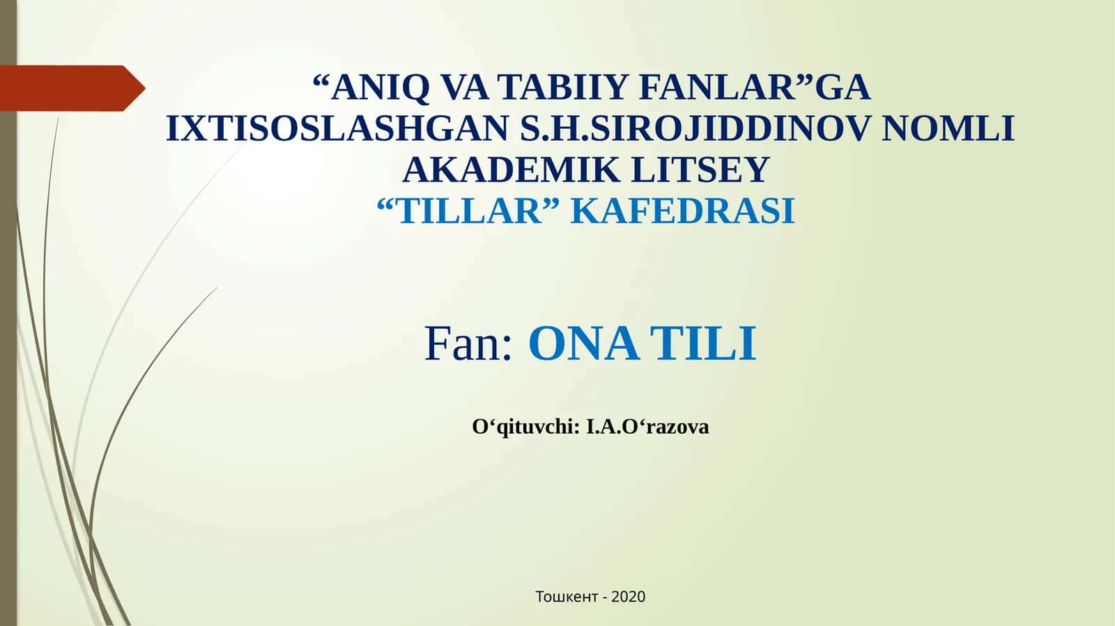MAVZUGA OID NAZARIY MA’LUMOTLAR 1