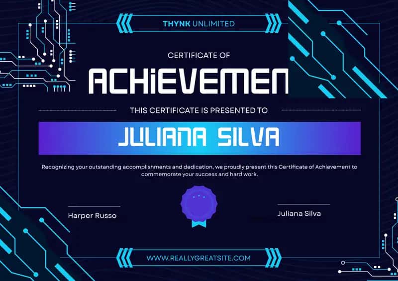 Certificate of Achievement 1
