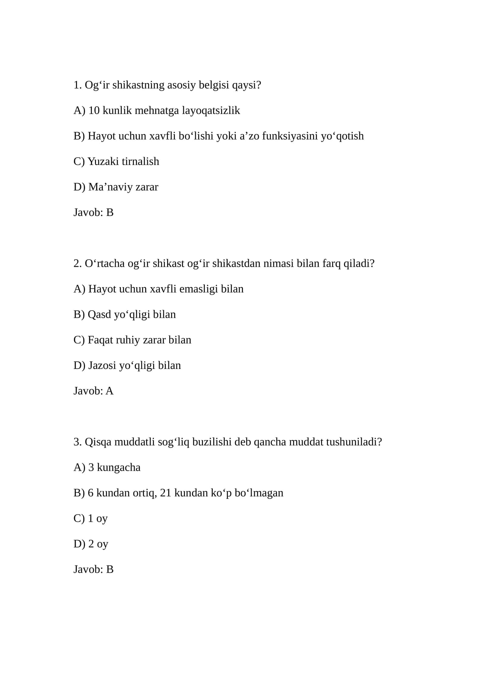 Og‘ir Shikastning Asosiy Belgilari 1