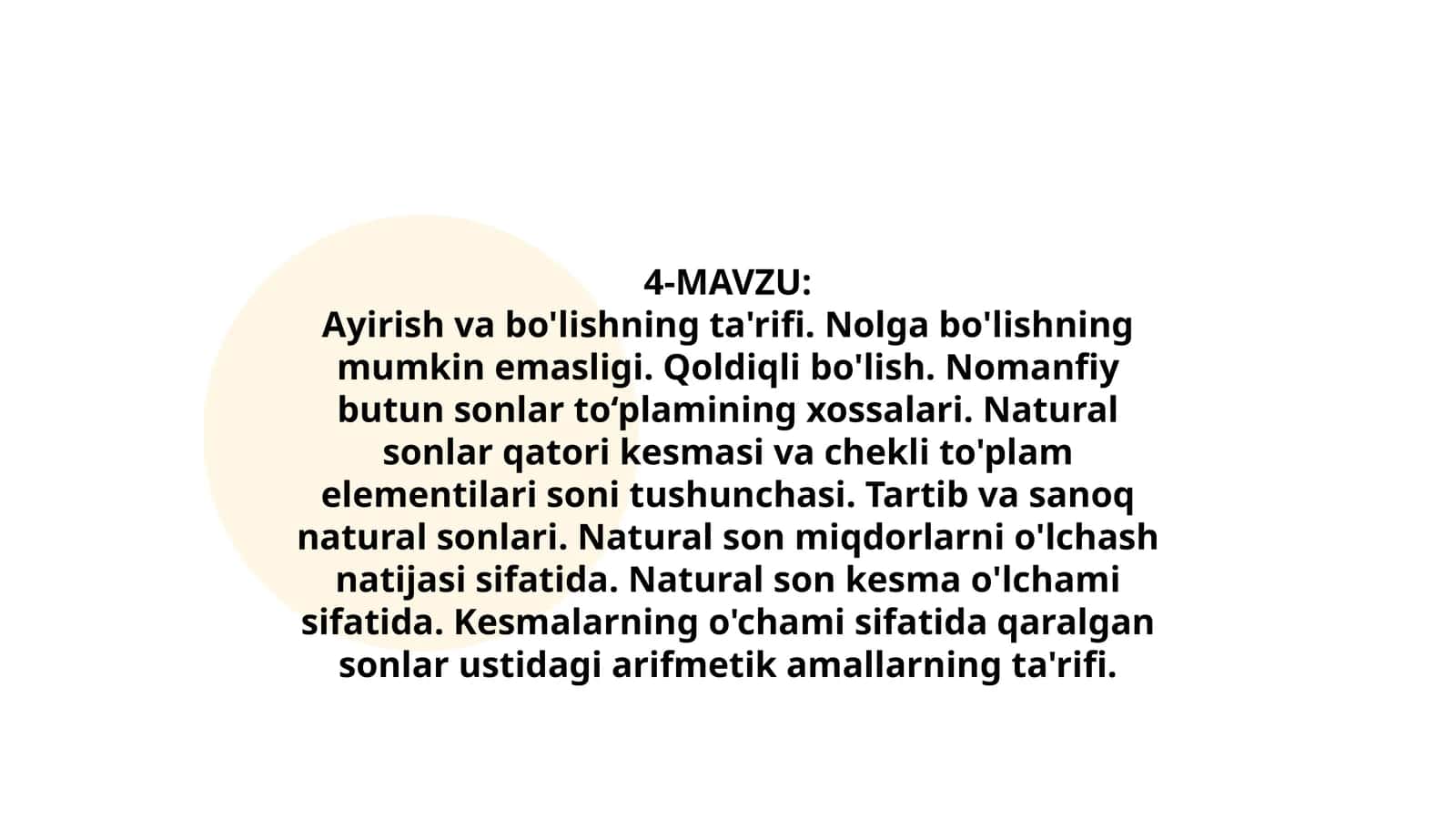 Ayirish va bo'lishning ta'rifi 1