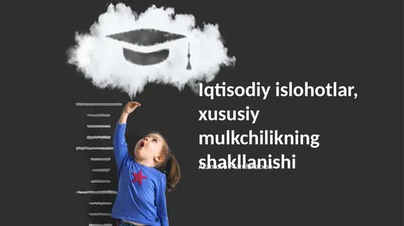 Iqtisodiy islohotlar, xususiy mulkchilikning shakllanishi 1