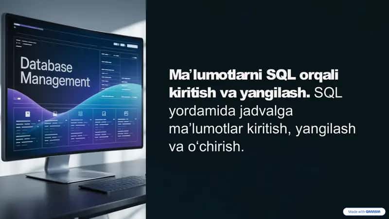 Ma'lumotlar Bilan Ishlashning Asoslari 1