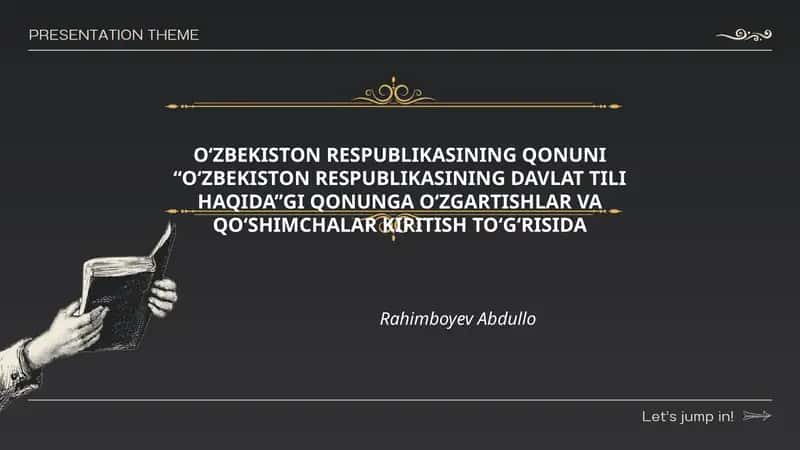 O‘ZBEKISTON RESPUBLIKASINING DAVLAT TILI HAQIDA 1