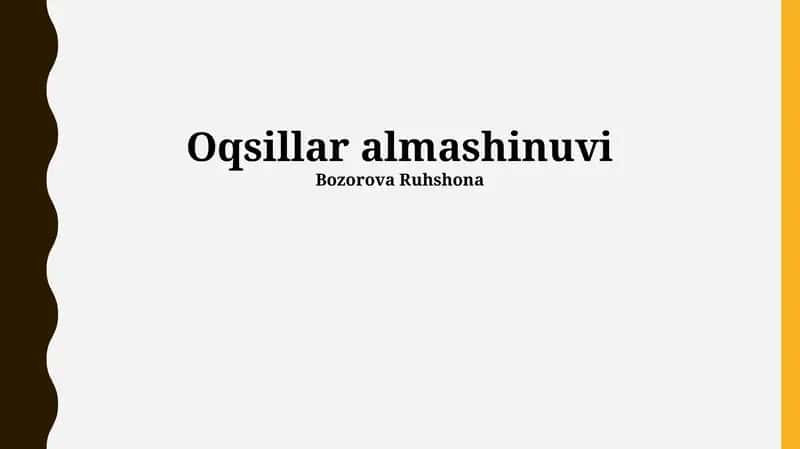Oqsillar almashinuvi 1