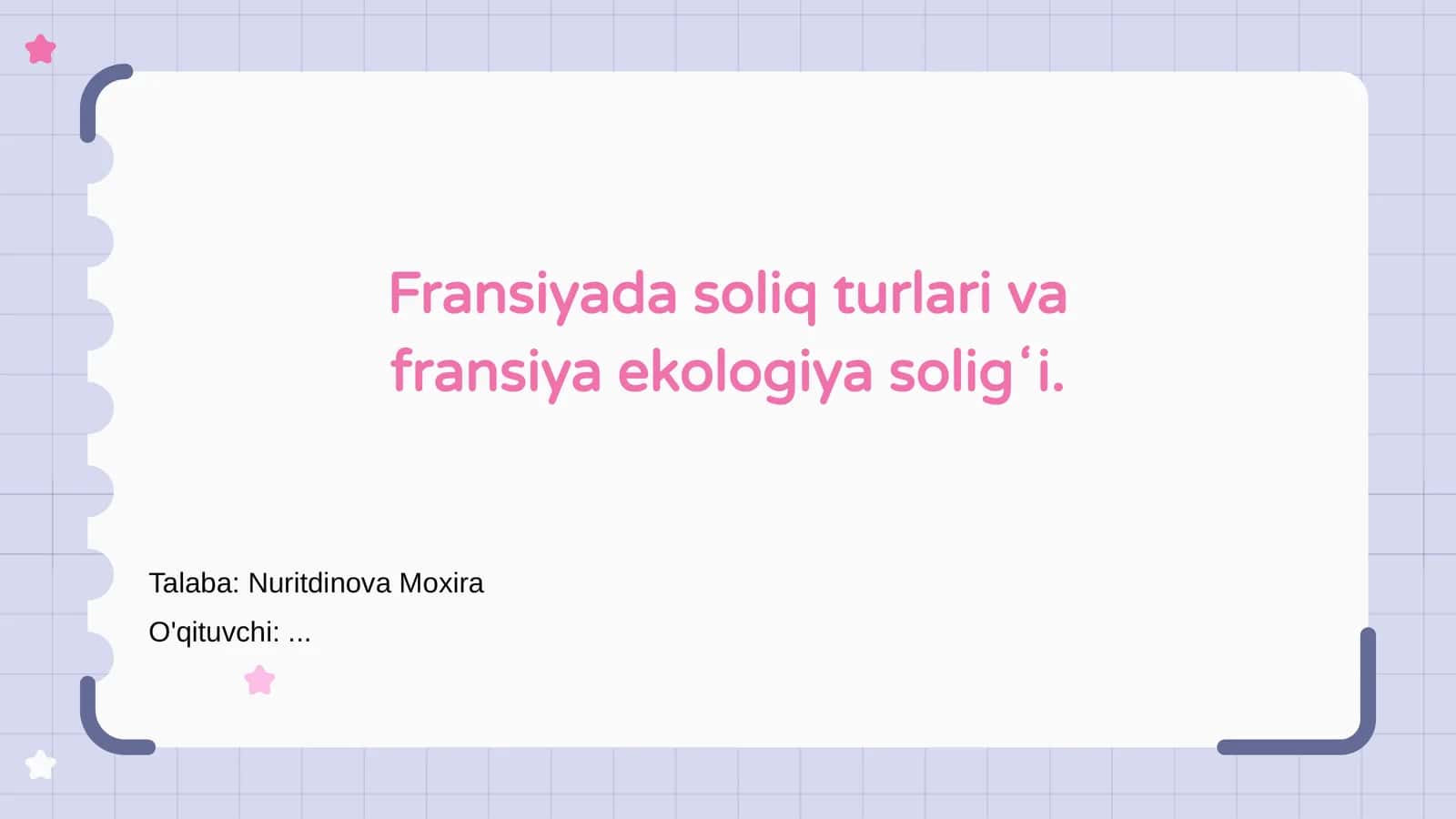 Fransiyada soliq turlari va fransiya ekologiya soligʻi 1