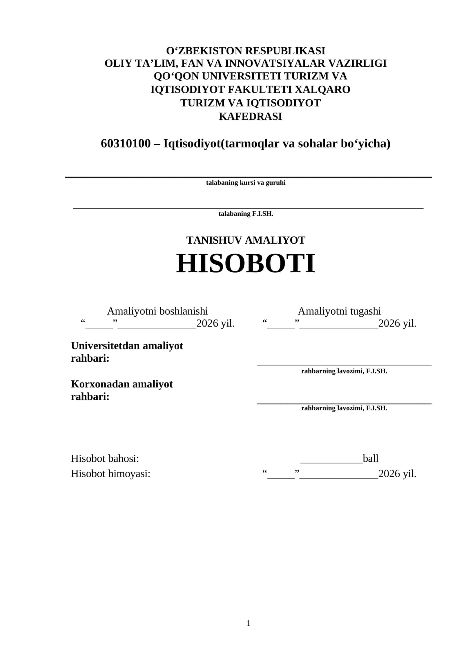 TANISHUV AMALIYOT HISOBOTI 1