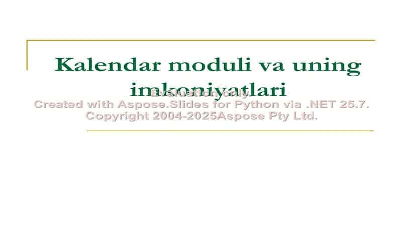 Kalendar moduli va uning imkoniyatlari 1