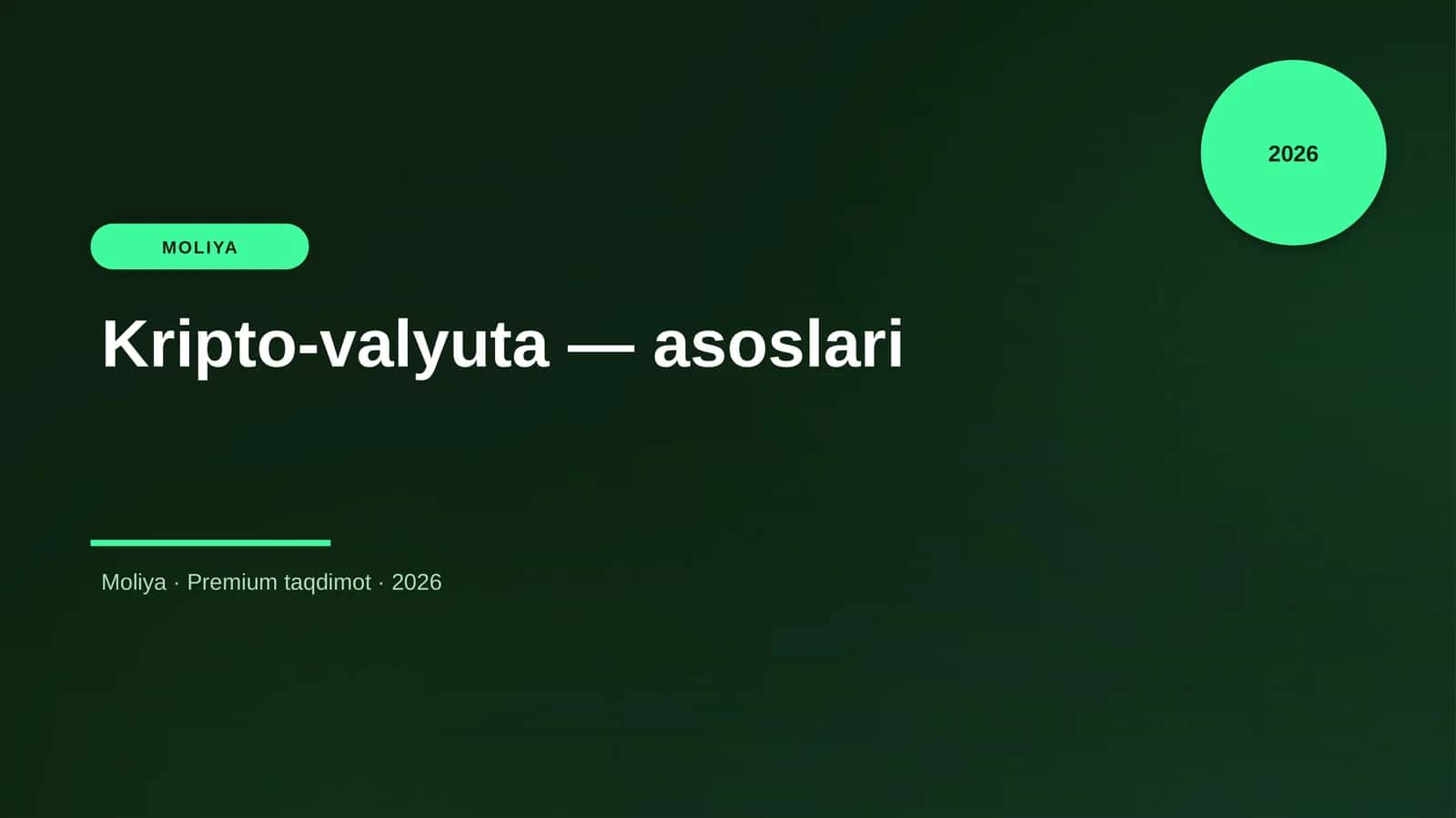 Kripto-valyuta — asoslari 1