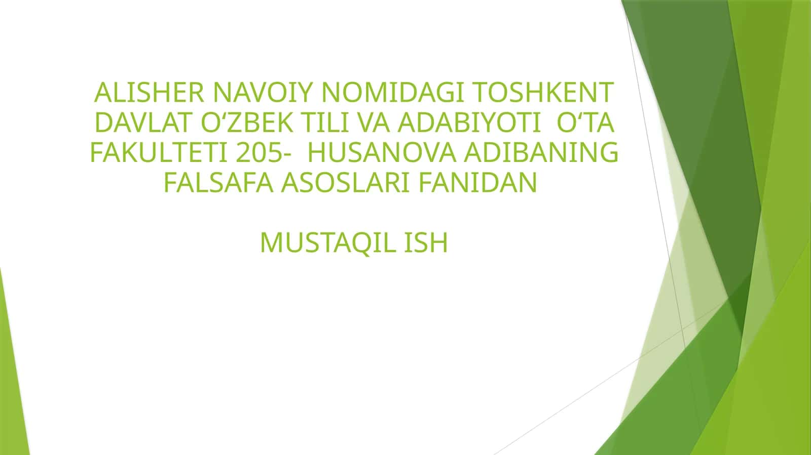 FALSAFA ASOSLARI FANI 1
