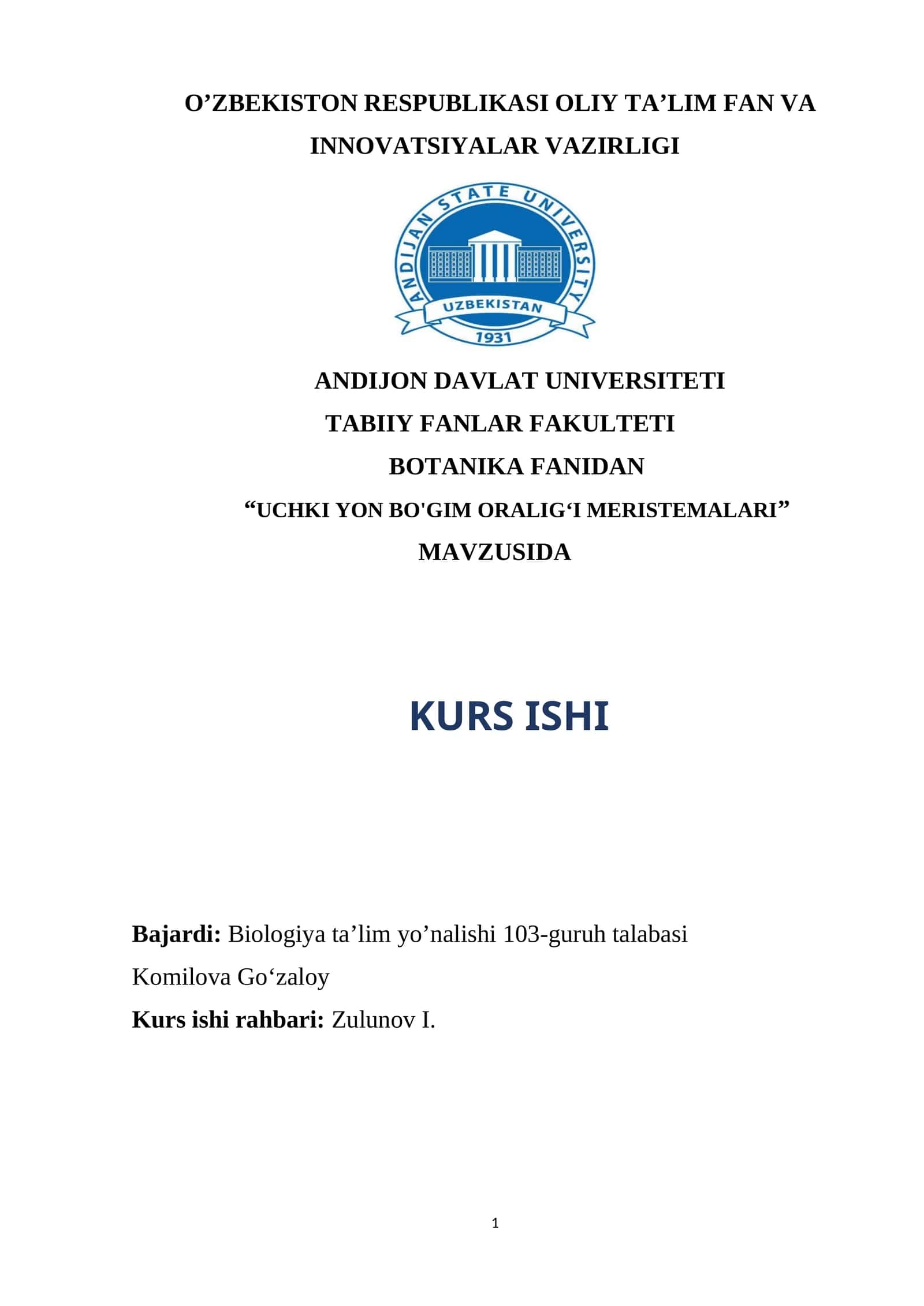 Uchki yon bo'gim oralig'i meristemalari 1