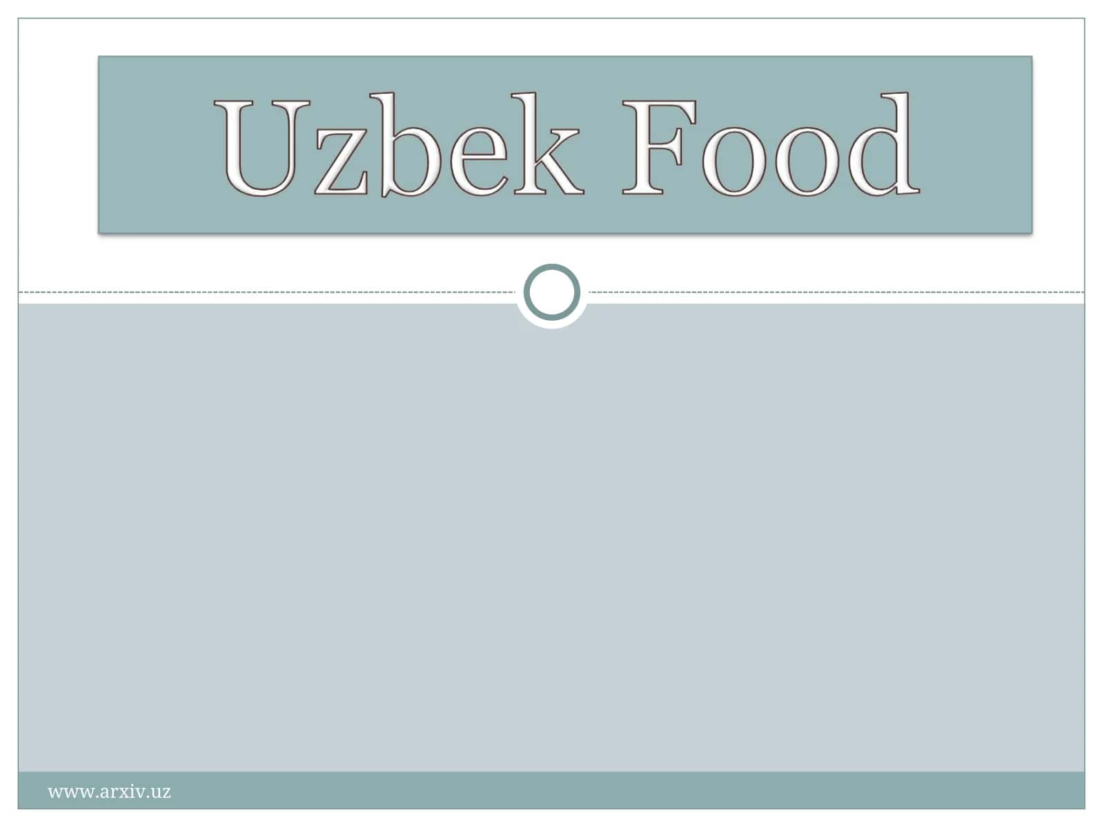 O'zbek taomlari 1