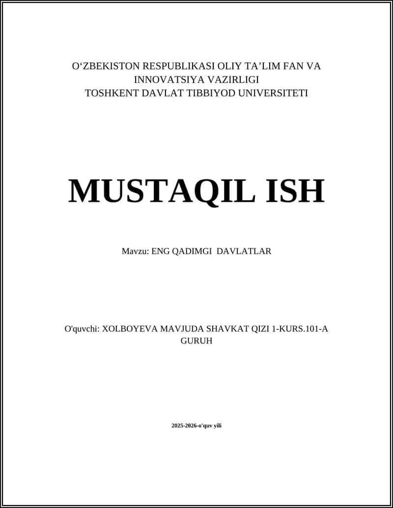 ENG QADIMGI DAVLATLAR 1