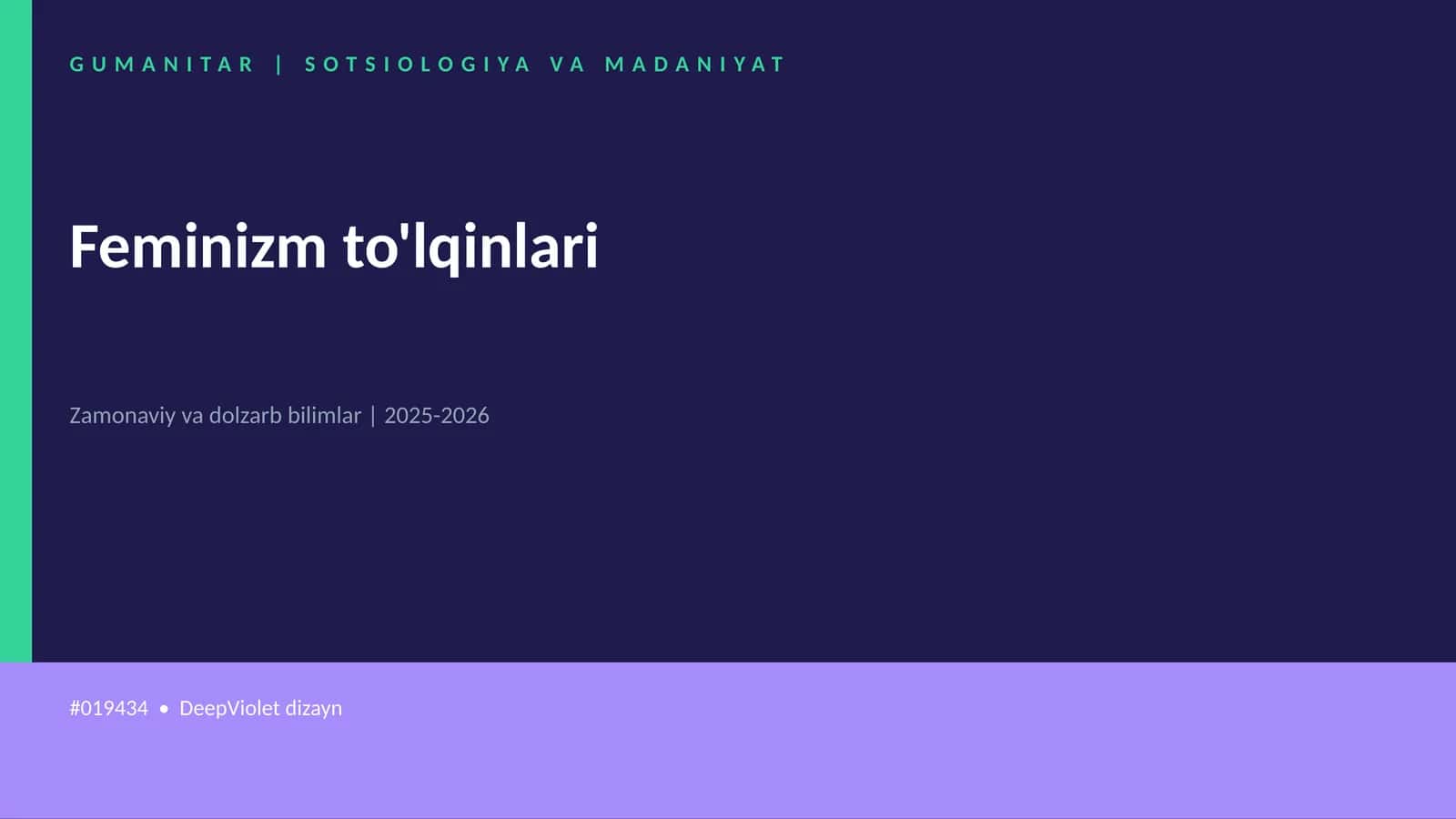 Feminizm to'lqinlari 1