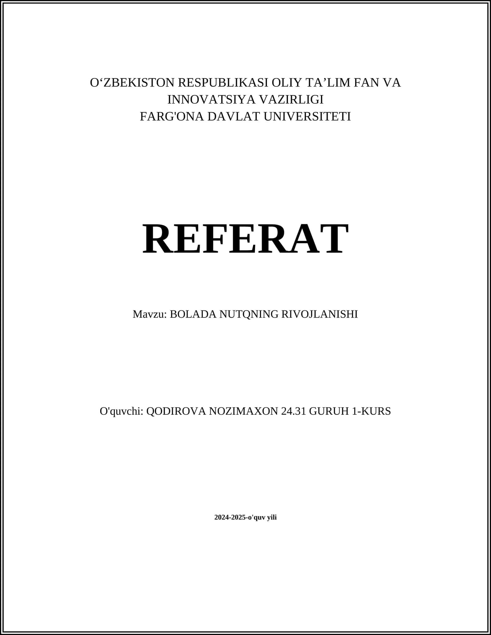BOLADA NUTQNING RIVOJLANISHI 1