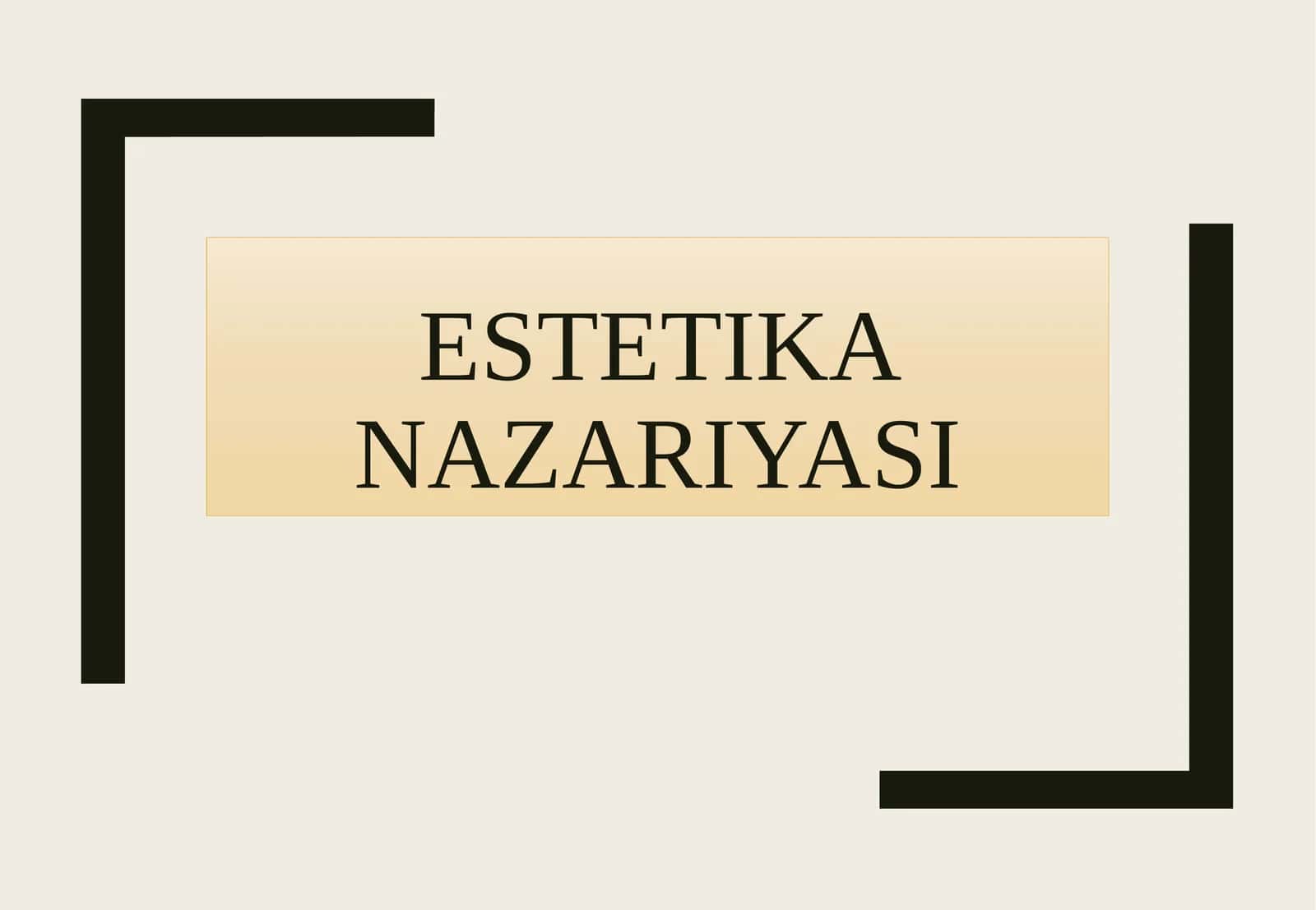 Estetika nazariyasi 1