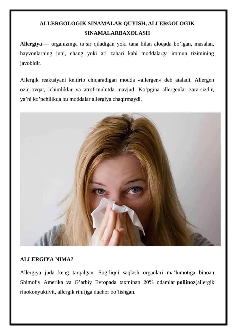 Allergologik sinamalar 1
