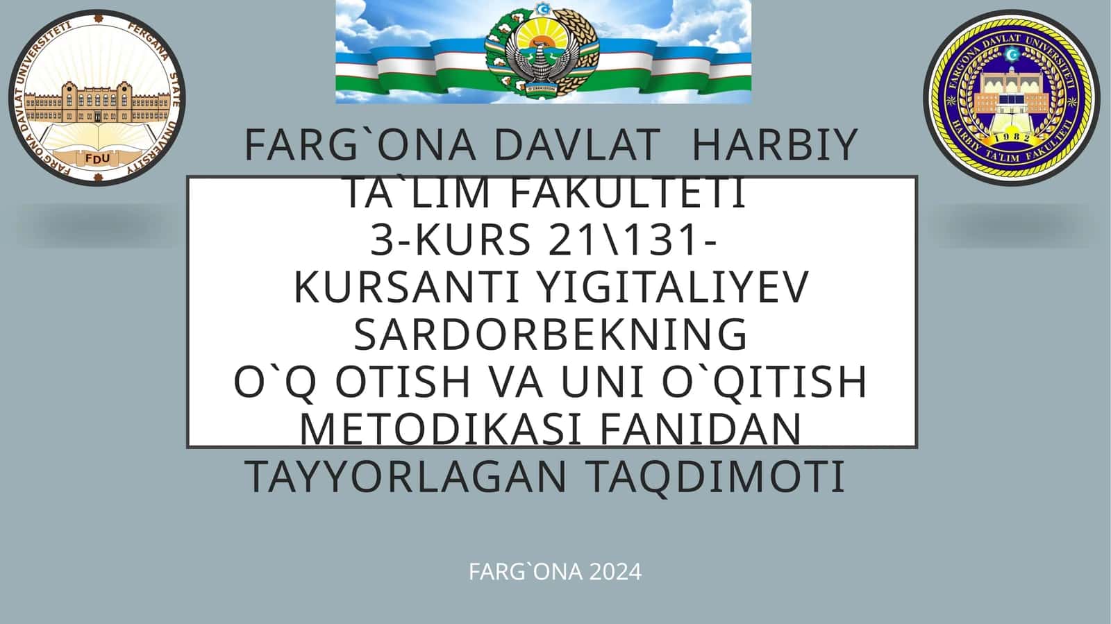 O‘quv-mashq jarayonining hisobini yuritish 1