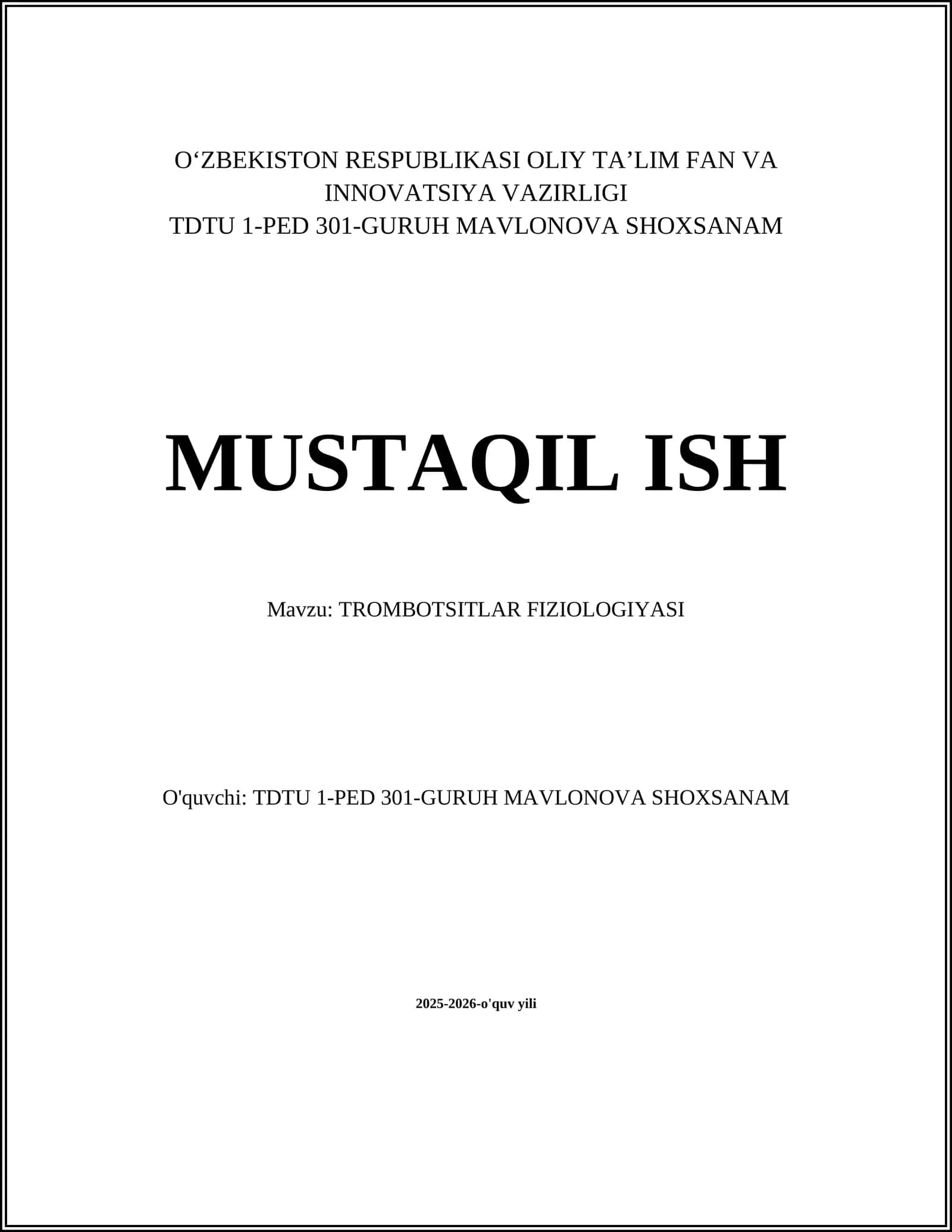 TROMBOTSITLAR FIZIOLOGIYASI 1