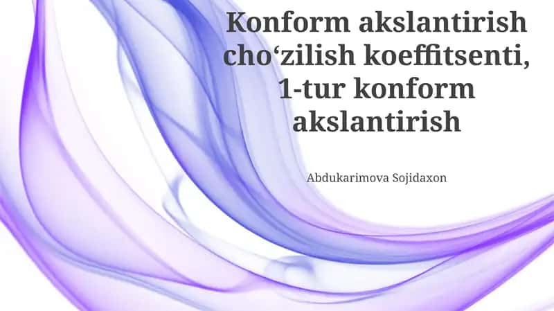 1-Tipdagi Konform Xaritalash 1