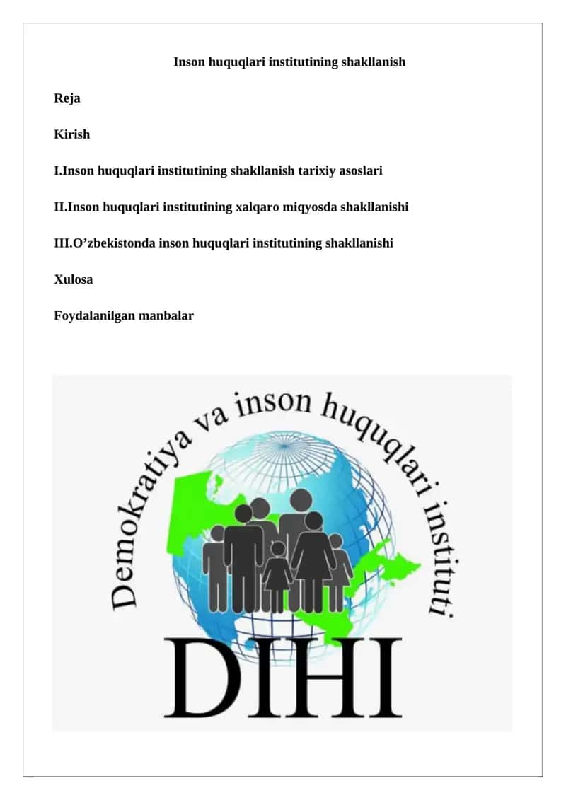 Inson huquqlari institutining shakllanish 1