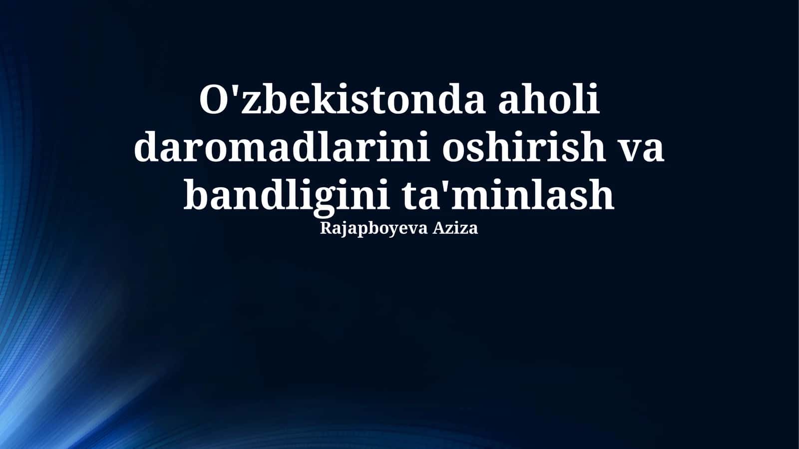 Kishilarni bandligini taʼminlash dasturlari 1