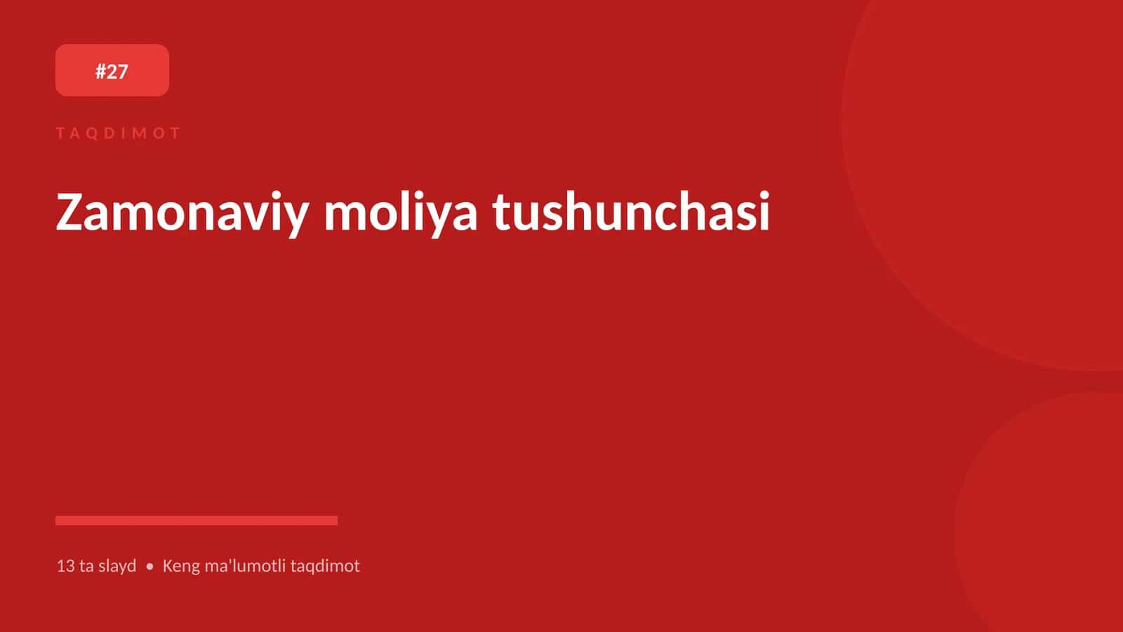Zamonaviy moliya tushunchasi 1