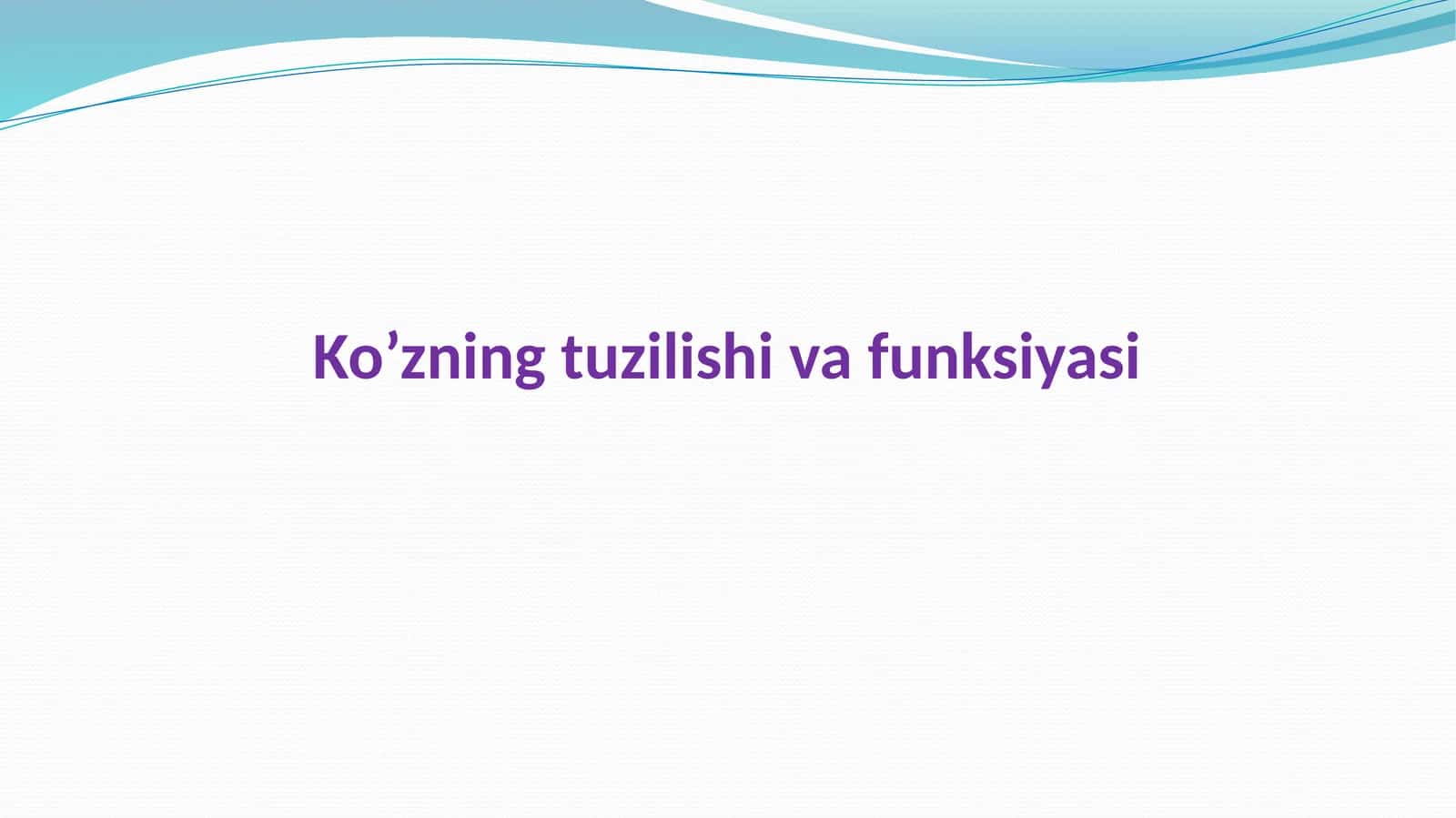 Ko’zning tuzilishi va funksiyasi 1