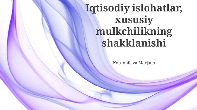 Xususiy mulkchilikning shakllanishi 1