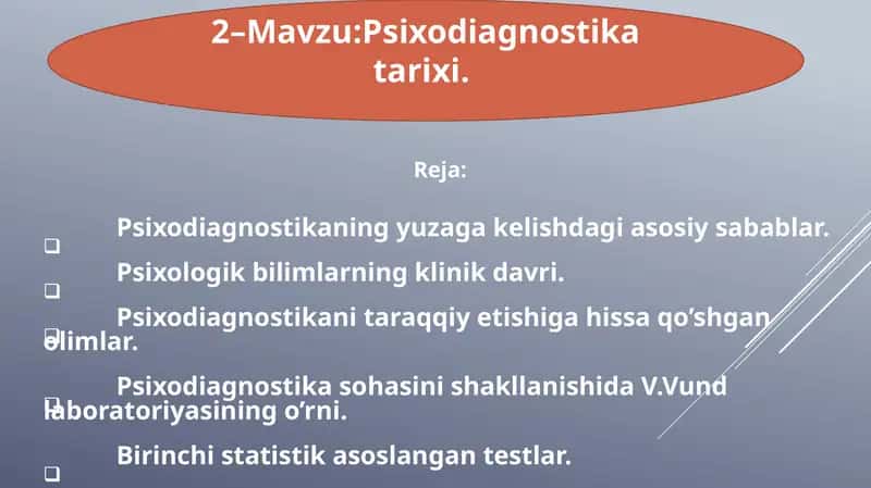Psixodiagnostika tarixi 1