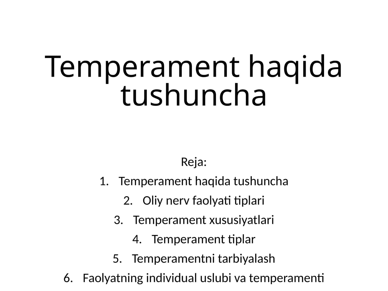 Temperament haqida tushuncha 1