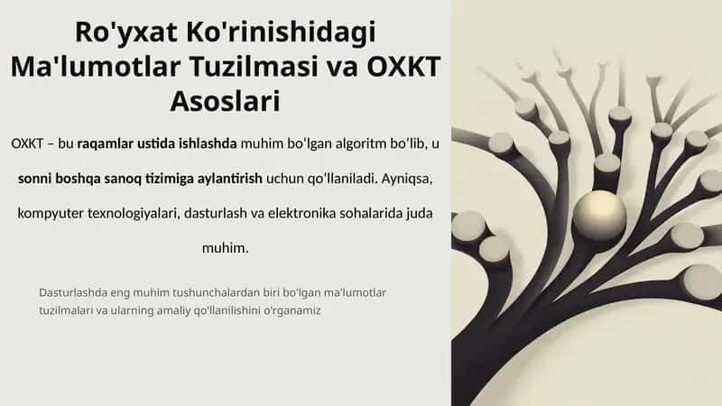 Ma'lumotlar Tuzilmasi va OXKTAsoslari 1